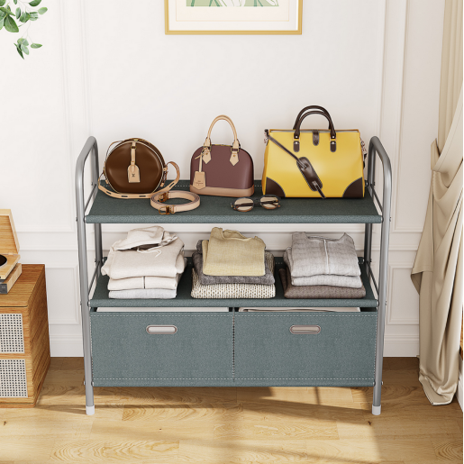 Raft pardoseala fier textil gri Metoda 80x30x75,5 cm