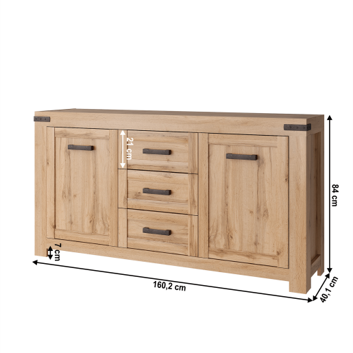 Comoda DTD stejar wotan Moratiz 160.2x40.1x84 cm 
