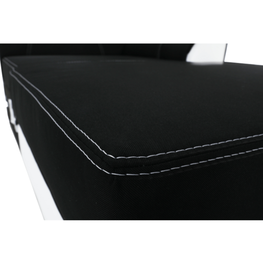 Coltar extensibil piele ecologica alba textil negru model dreapta Maruti 250x160x83 cm