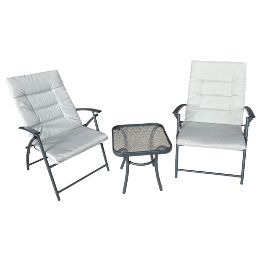 Set mobilier gradina gri Muson 45x45x45 cm, 60x63x83/91 cm
