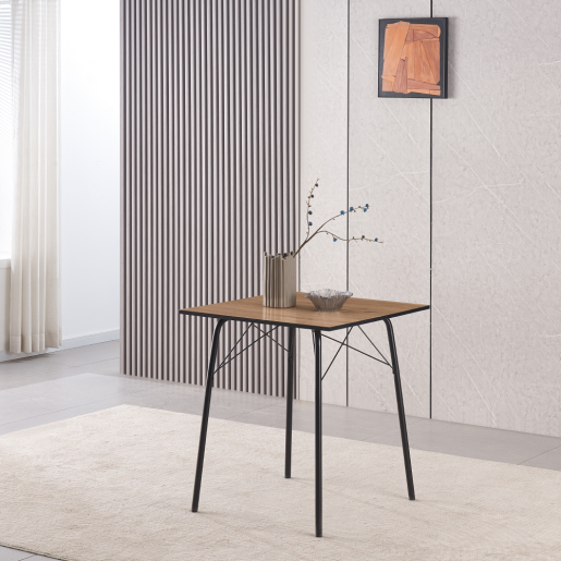 Masa dining MDF stejar artisan neagra Nalak 70x70x75 cm