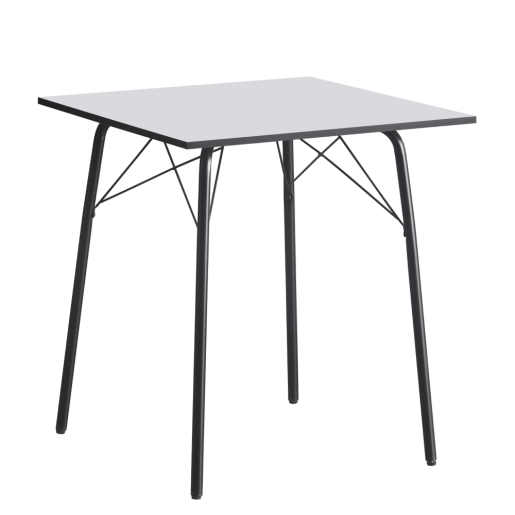 Masa dining MDF alb metal negru Nalak 70x70x75 cm