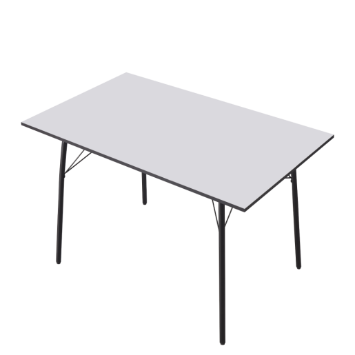 Masa dining MDF alb metal negru Nalak 120x75x75 cm