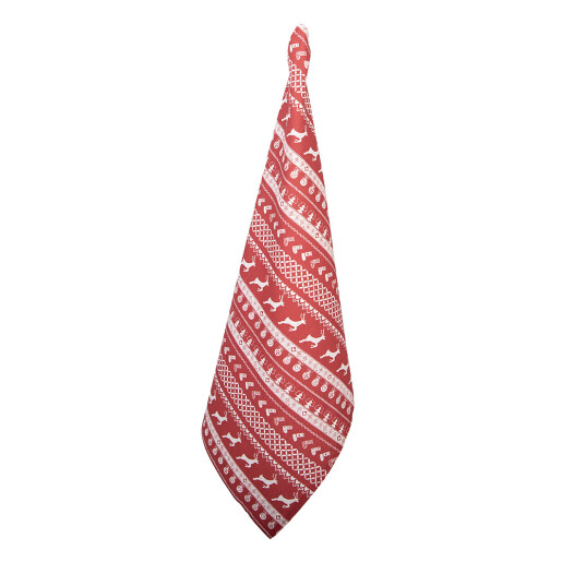 Prosop bucatarie Craciun bumbac crem rosu Reni 50x85 cm