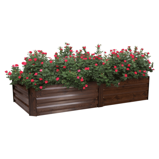 Jardiniera flori , maro, otel, Nonky 160x80x30 cm 