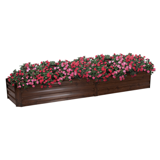Jardiniera flori, maro, otel Nonky 237x60x30 cm  