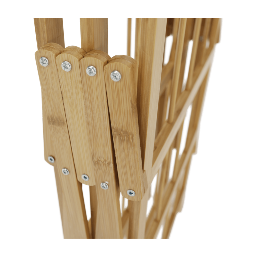 Cos rufe cu 2 compartimente din bambus natur si textil bej Nordis 78x41x61 cm