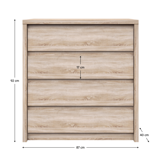Comoda DTD stejar sonoma Norty 87x40x92 cm
