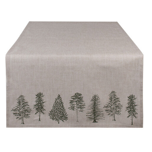 Traversa masa bumbac bej verde Brazi 50x140 cm