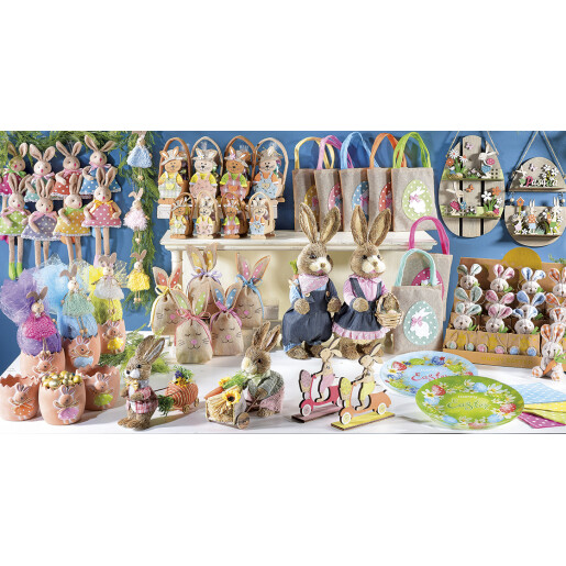 Set 4 figurine Iepurasi suspendabili din textil 14x34 cm