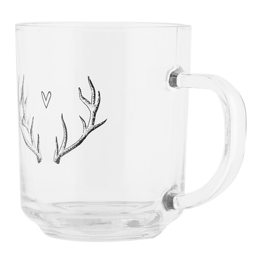 Cana sticla transparenta neagra Ren 11x8x9 cm / 200 ml