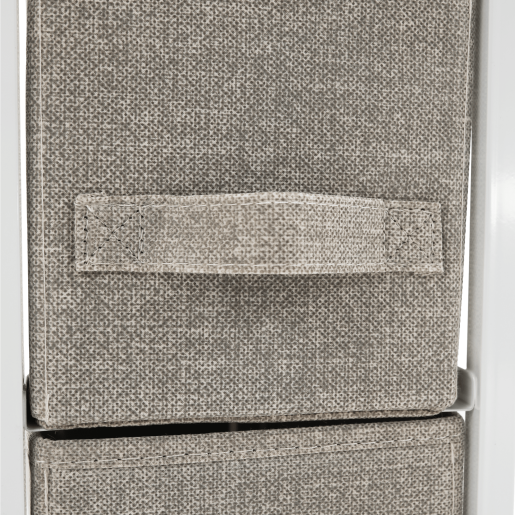 Comoda sertare textil gri alb Ofelia 48x20x75.5 cm 