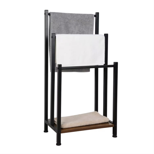 Suport prosoape negru maro Ogin 42x28x80 cm