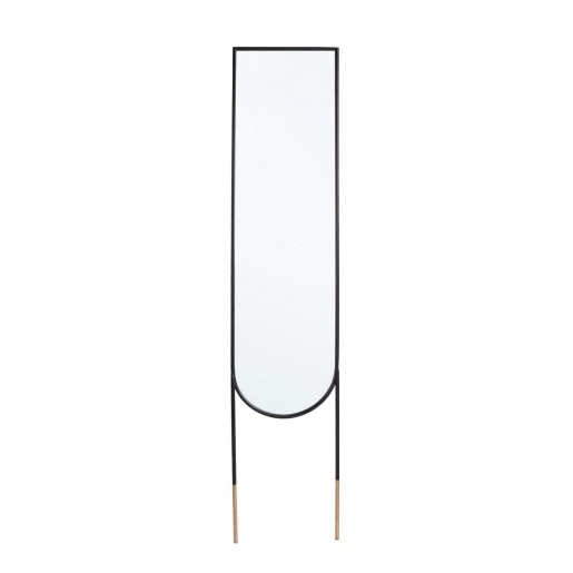 Oglinda de podea cu rama din fier negru auriu Reflix 35x3x170 cm