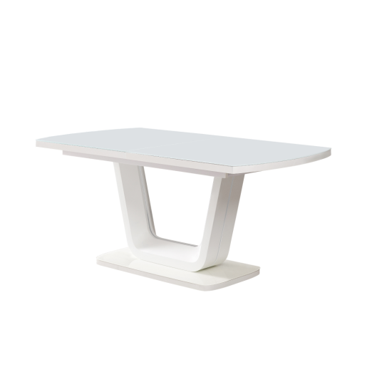 Masa dining extensibila alb lucios Olav 160-200x90x75 cm