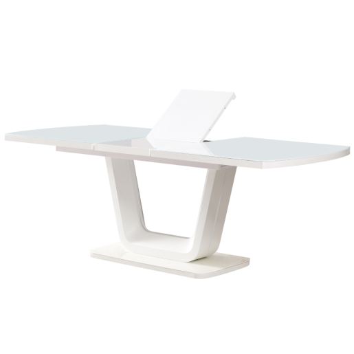 Masa dining extensibila alb lucios Olav 160-200x90x75 cm