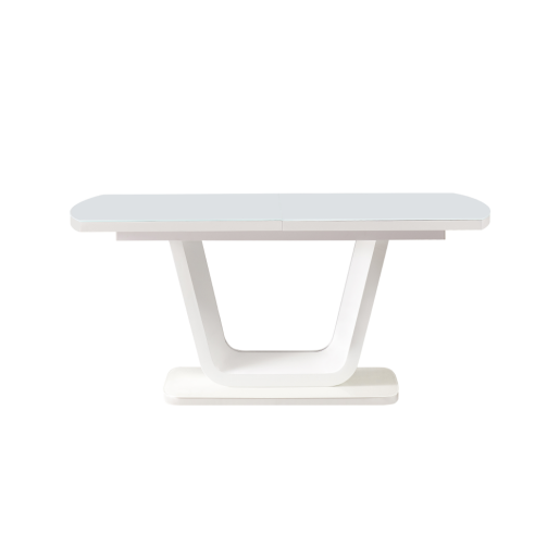 Masa dining extensibila alb lucios Olav 160-200x90x75 cm