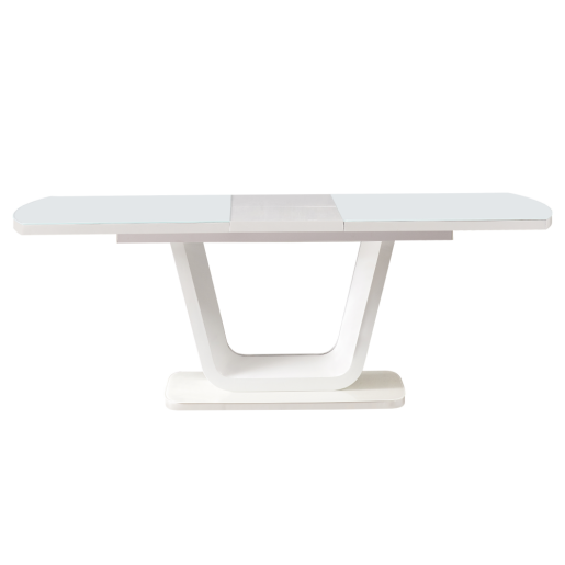 Masa dining extensibila alb lucios Olav 160-200x90x75 cm
