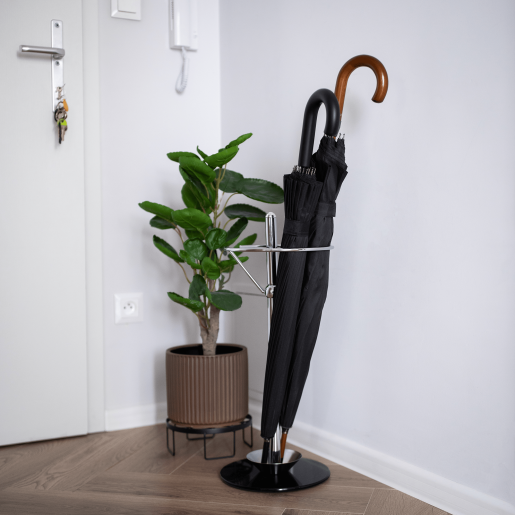 Suport umbrele crom sticla neagra Oldo 26x26x60 cm