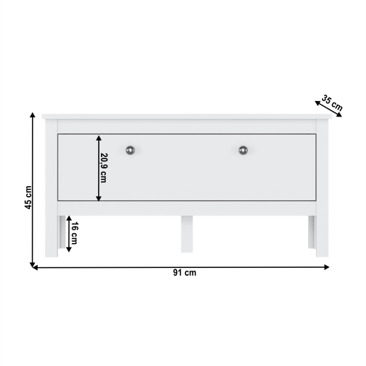 Pantofar DTD alb Olje 91x35x45 cm 