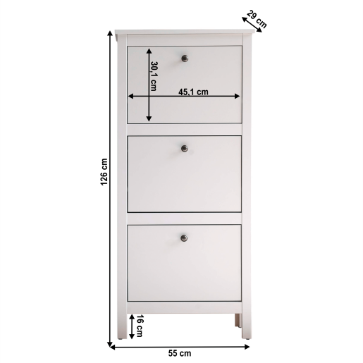 Pantofar DTD alb Olje 55x29x126 cm 