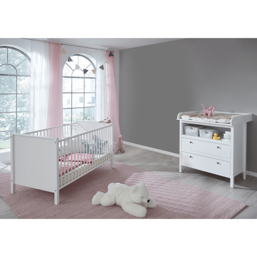 Comoda cu masa de infasat DTD alb Olje 90x78x104 cm