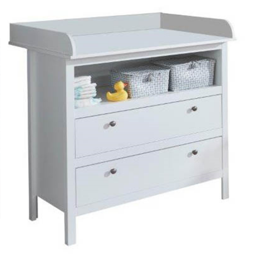 Comoda cu masa de infasat DTD alb Olje 90x78x104 cm