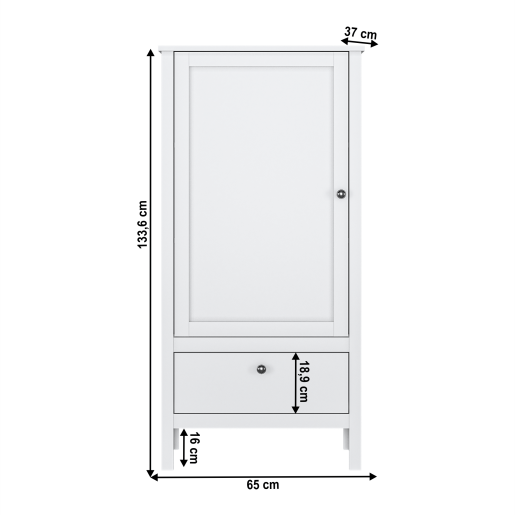 Dulap DTD alb Olje 65x37x133.6 cm 