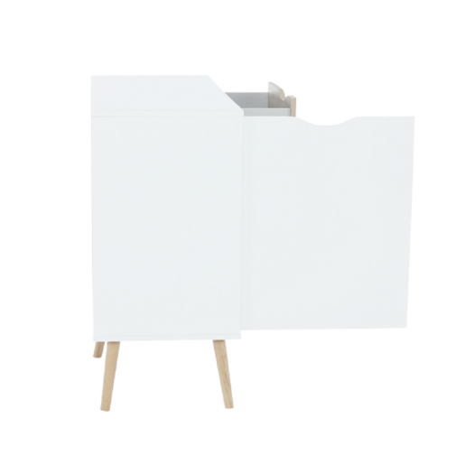 Comoda, 2 usi, 1 sertar, din pal stejar sonoma alb, Oslo, 98x39x81 cm