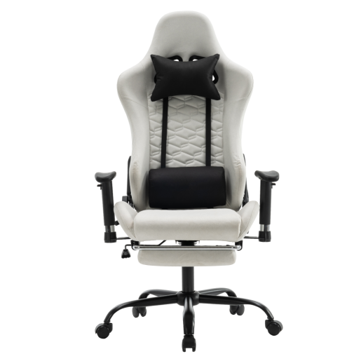 Scaun birou, gaming textil alb negru plastic negru Papibas 66x67x129-139 cm