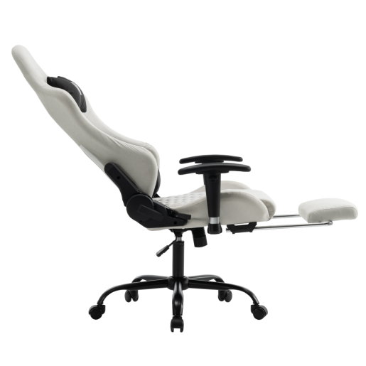 Scaun birou, gaming textil alb negru plastic negru Papibas 66x67x129-139 cm