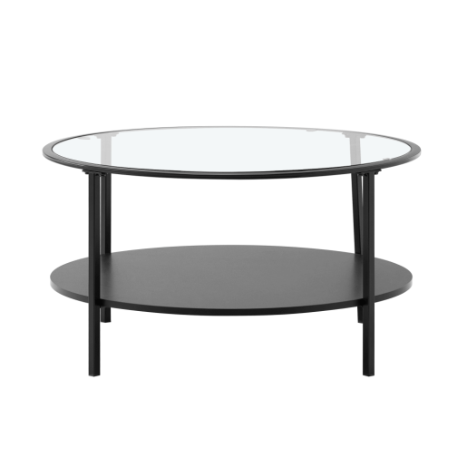 Masuta sticla metal negru Parlan 80x43 cm