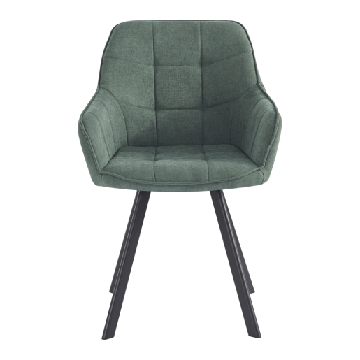 Scaun de design catifea verde metal negru Petin 58.5x62x84.5 cm
