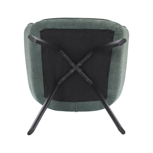 Scaun de design catifea verde metal negru Petin 58.5x62x84.5 cm
