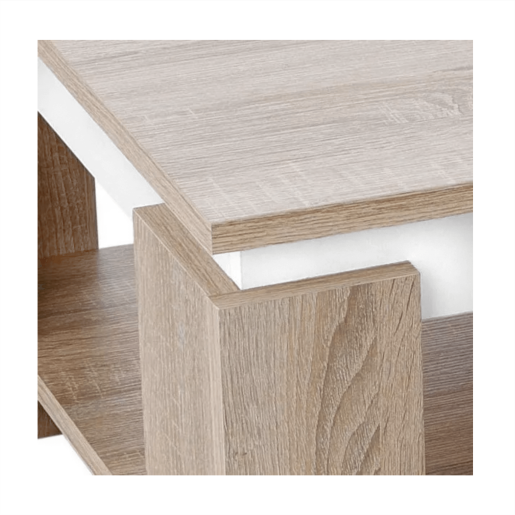Masuta de cafea HDF stejar sonoma alb Pianini 90x60x41 cm 