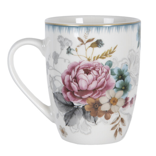 Cana portelan multicolor Romantic 12x8x10 cm / 360 ml