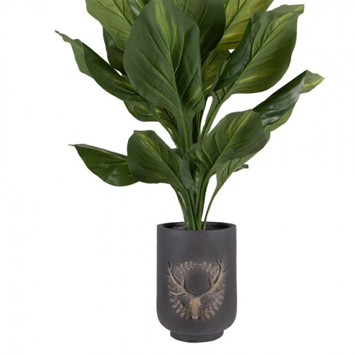 Ghiveci flori ceramica gri maro Ø 23x31 cm