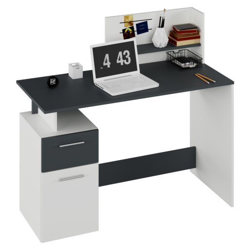 Birou DTD alb grafit Platon 121.5x55x109.5 cm