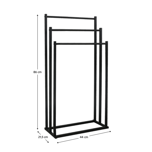 Suport prosoape metal negru Poldo 44x21.5x86 cm