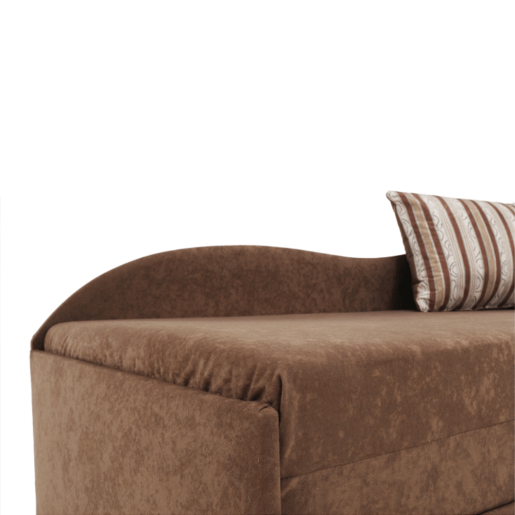 Canapea extensibila cu tapiterie textil maro cu perne dreapta Aga 197x78x75 cm