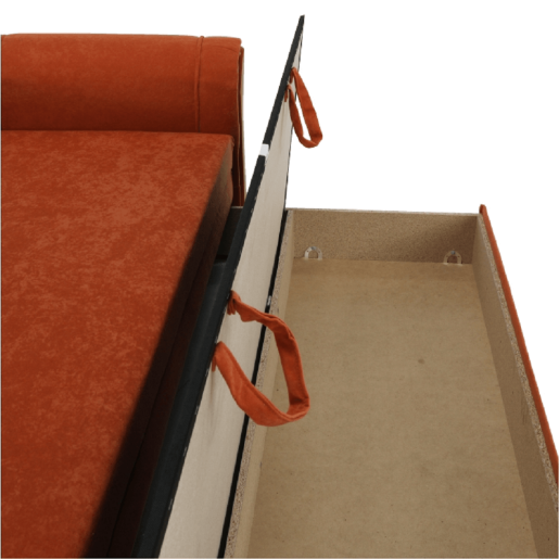 Canapea extensibila cu tapiterie textil portocaliu arin Patryk 215x78x75 cm