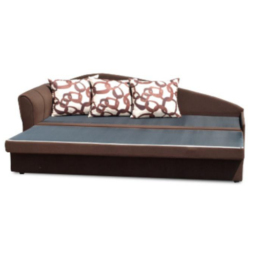 Canapea extensibila cu tapiterie textil maro model stanga LAOS 197x75x78 cm