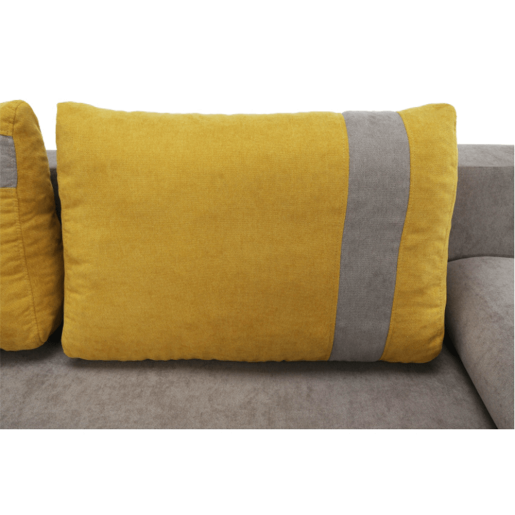 Canapea extensibila cu tapiterie textil gri Maroniu galben Bolivia 200x105x88 cm