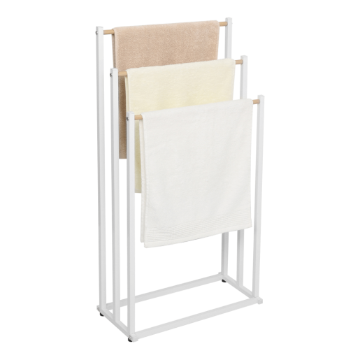 Suport prosoape alb natur Poldo 44x21.5x86 cm