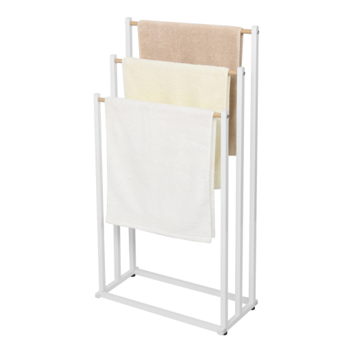Suport prosoape alb natur Poldo 44x21.5x86 cm