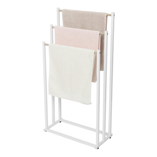Suport prosoape alb natur Poldo 44x21.5x86 cm