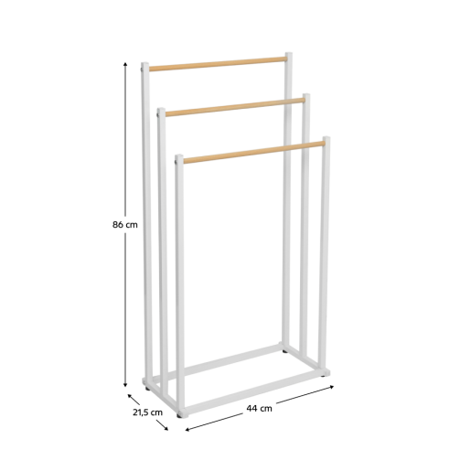Suport prosoape alb natur Poldo 44x21.5x86 cm