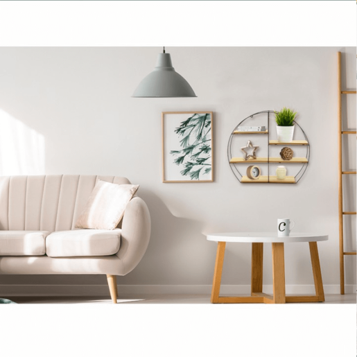 Raft perete natur negru Desio 50x10x42.5 cm