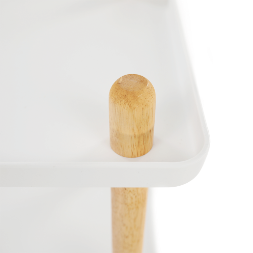 Carucior de servire din lemn plastic natur alb Ponto 50x35x55 cm