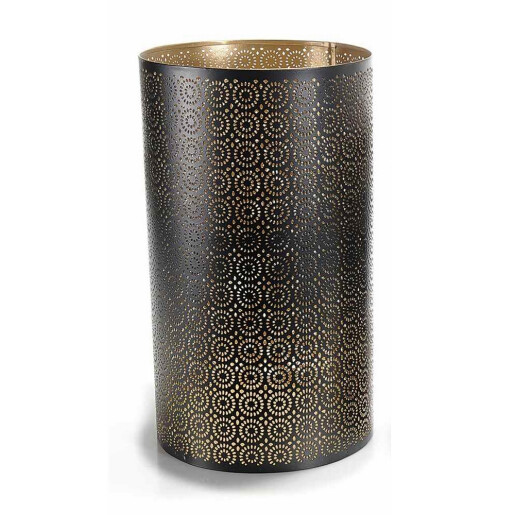 Suport lumanare metal negru auriu Ø 14,5 cm x 26 H